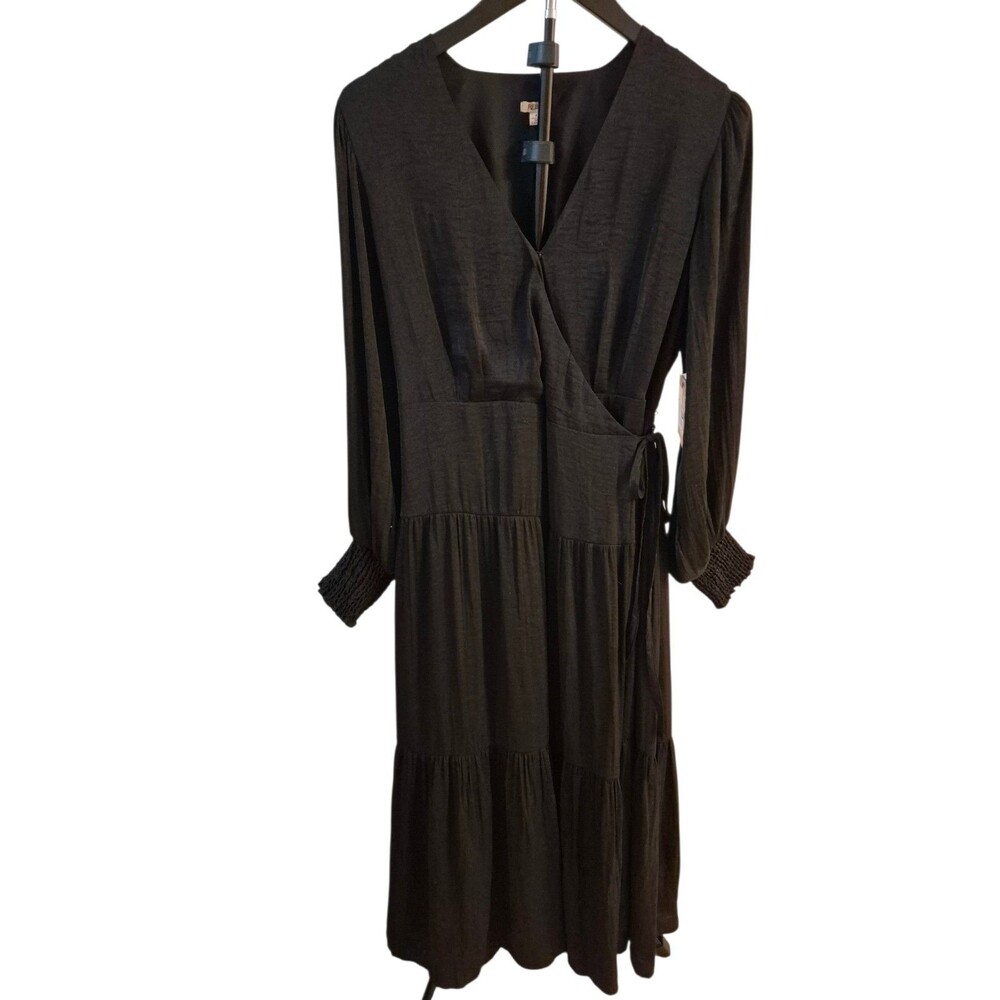 NWT Reba Size 4 Black Maxi Wrap Stretchy Whimsigoth Fairy Grunge